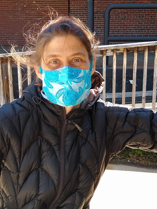 Cathy masking up at one of our first COVID-era markets